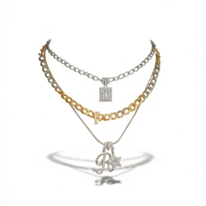 Elegant Personalized Letter Necklace: 1 Custom Name Charm white background