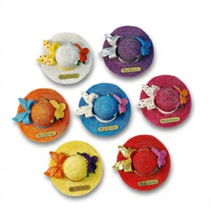 Maldives Creative Magnet: 1 Vibrant Big-Brimmed Hat Souvenir