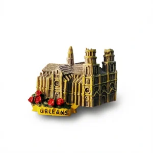 Amazing 3D Orleans Cathedral Fridge Magnet - Unique French Landmark Decor! white background
