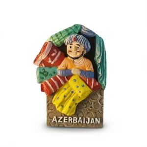 Azerbaijan Textile Magnet – Vibrant Market Scene