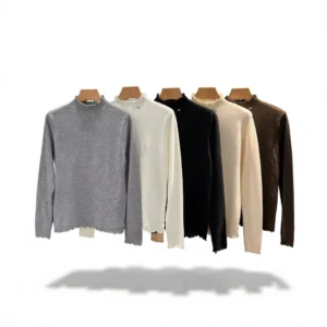 Chic 1-Piece Knit Sweater: Cozy & Versatile for Fall/Winter white background