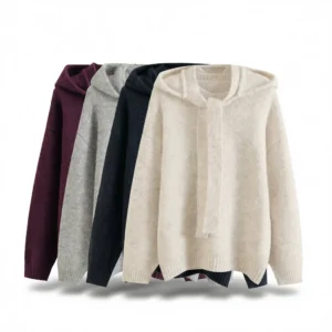 Cozy Knit Sweater: Chic Design, 1 Size Fits All! white background