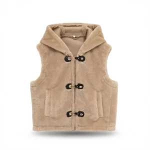 Fleece Vest Hooded – Cozy Layering Essential white background