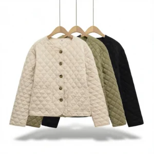 Chic 2023 Lightweight Quilted Jacket - Cozy Essential white background