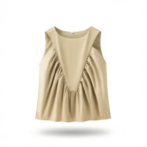 Chic Pleated Sleeveless Blouse: 1 Stunning Top white background
