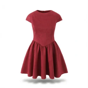Elegant Backless Hepburn Mini Dress - Flattering A-Line for Petite Figures white background
