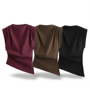 Pleated Shoulder Shirt – Chic European Style