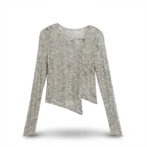 Chic Asymmetrical Knit Top: 1 Stunning Statement white background