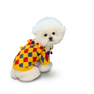 Puppy Knit Sweater – Cozy Winter Comfort white background