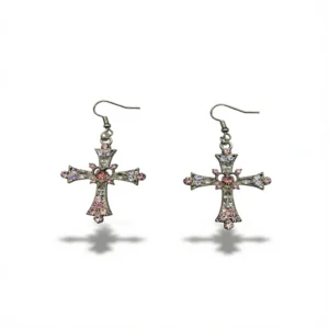 Pink Floral Earrings – Sweet Feminine Style white background