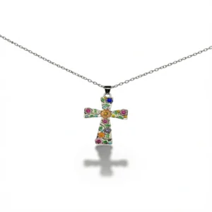 Vintage Cross Necklace – Timeless Charm. Classic Faith. white background