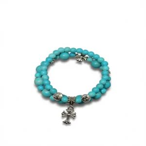 Turquoise Cross Bracelet – Effortless Boho Style white background