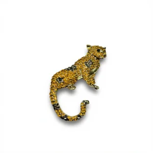 Vintage Cheetah Brooch – Unique Statement Accessory white background