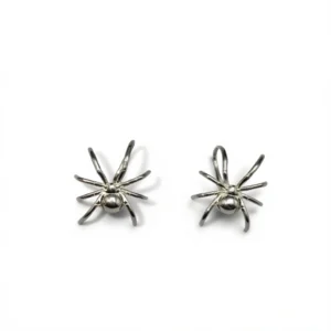 Silver Spider Earrings – Vintage Gothic Charm white background