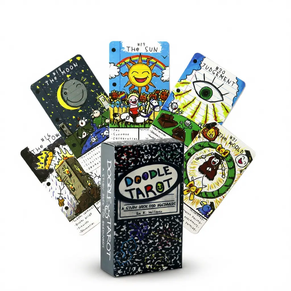 Doodle Tarot Deck – Cute & Whimsical Guidance white background