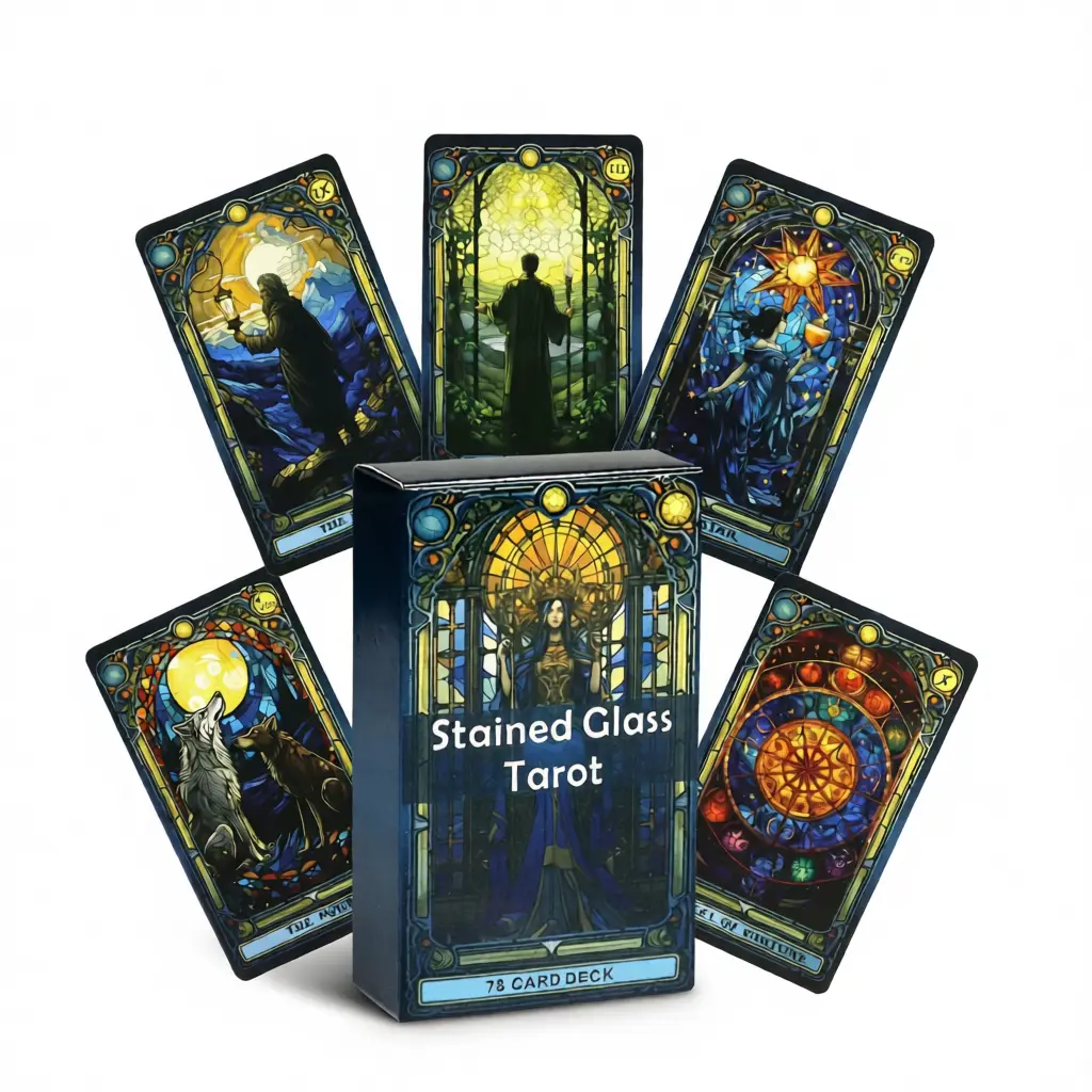 Stained Glass Tarot – Vibrant Intuitive Cards White Background Stained Glass Tarot – Vibrant Intuitive Cards white background