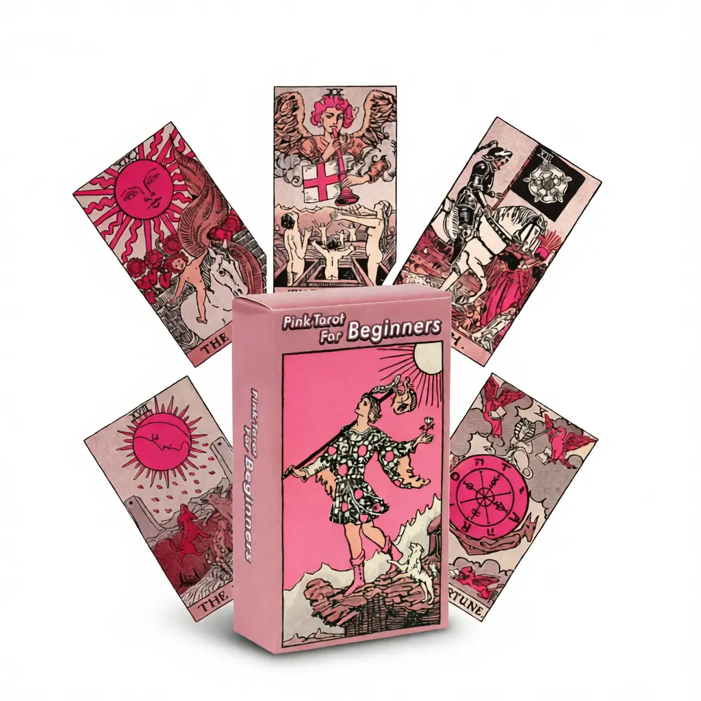 Pink Tarot Deck – Beginner Friendly Guidance White Background Pink Tarot Deck – Beginner Friendly Guidance white background