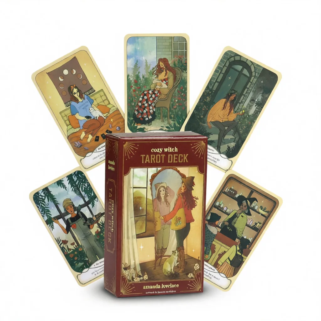 Cozy Tarot Deck – Everyday Guidance, Comfort White Background Cozy Tarot Deck – Everyday Guidance, Comfort white background