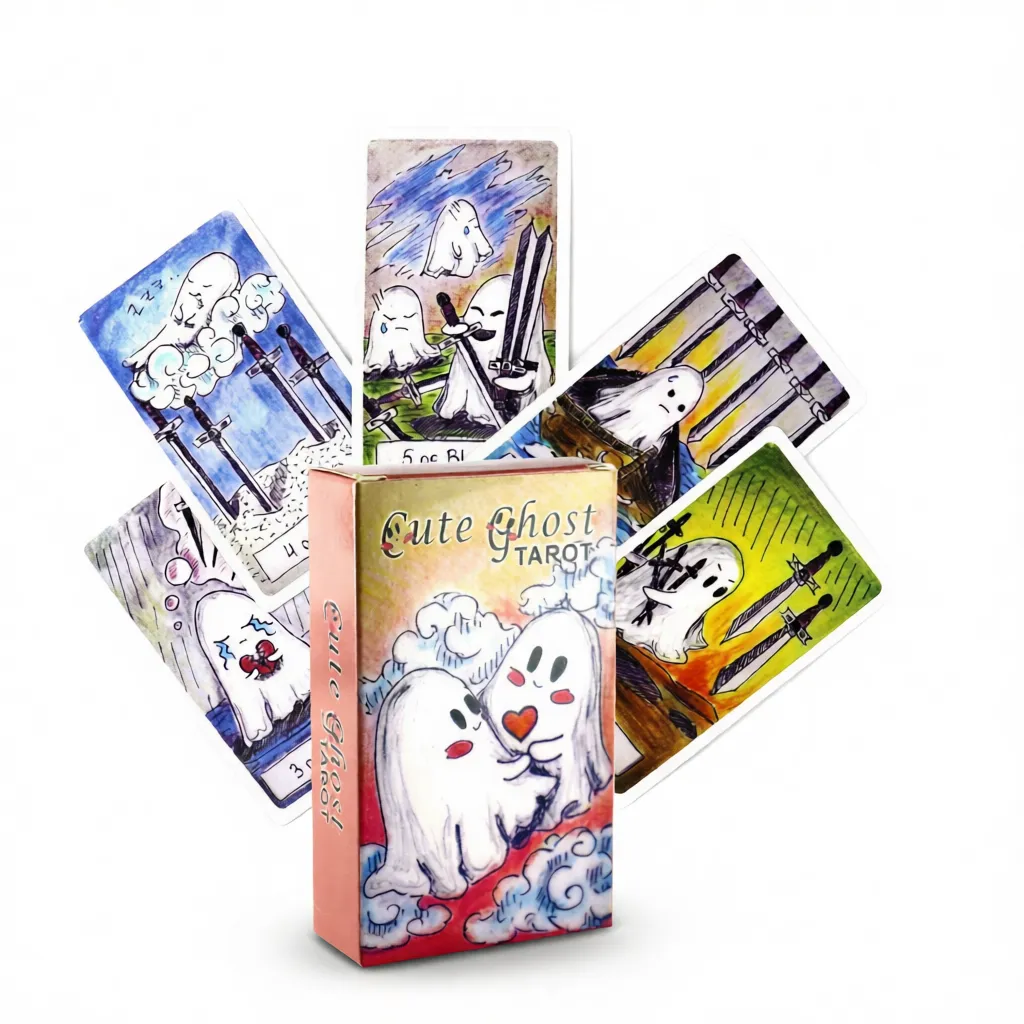 Cute Ghost Tarot – Charming Divination, Intuitive Guidance White Background Cute Ghost Tarot – Charming Divination, Intuitive Guidance white background