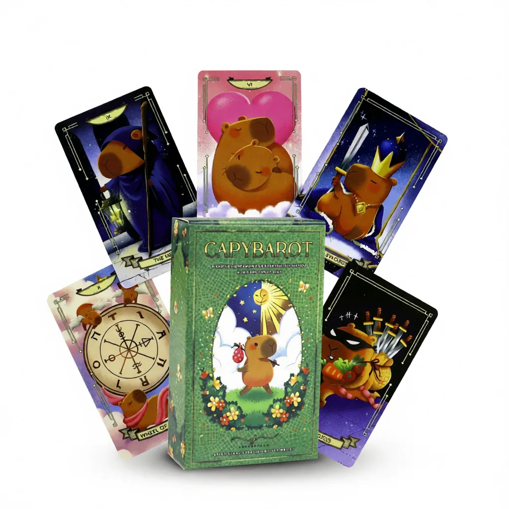 Capybara Tarot Deck – Whimsical Wisdom Awaits White Background Capybara Tarot Deck – Whimsical Wisdom Awaits white background