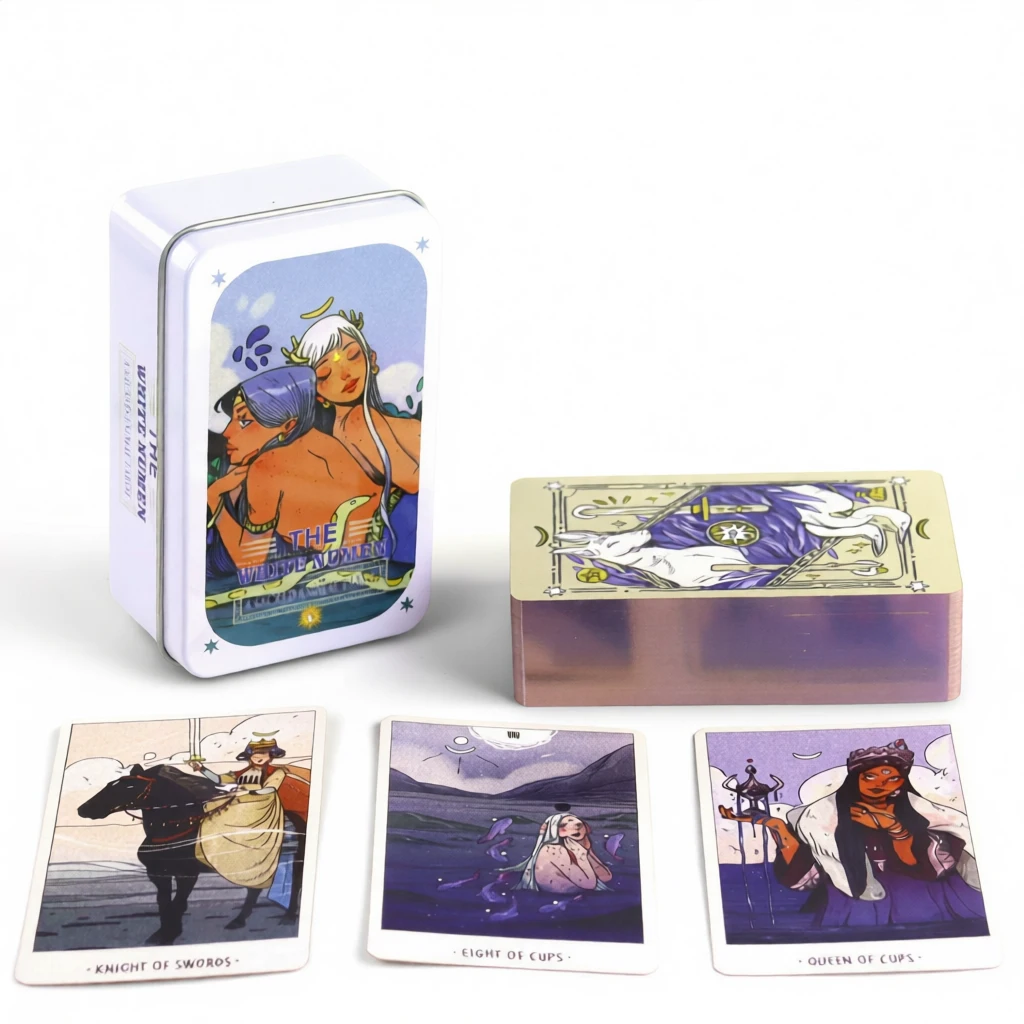 White Numen Tarot – Gilded Edition, Portable Wisdom White Background White Numen Tarot – Gilded Edition, Portable Wisdom white background