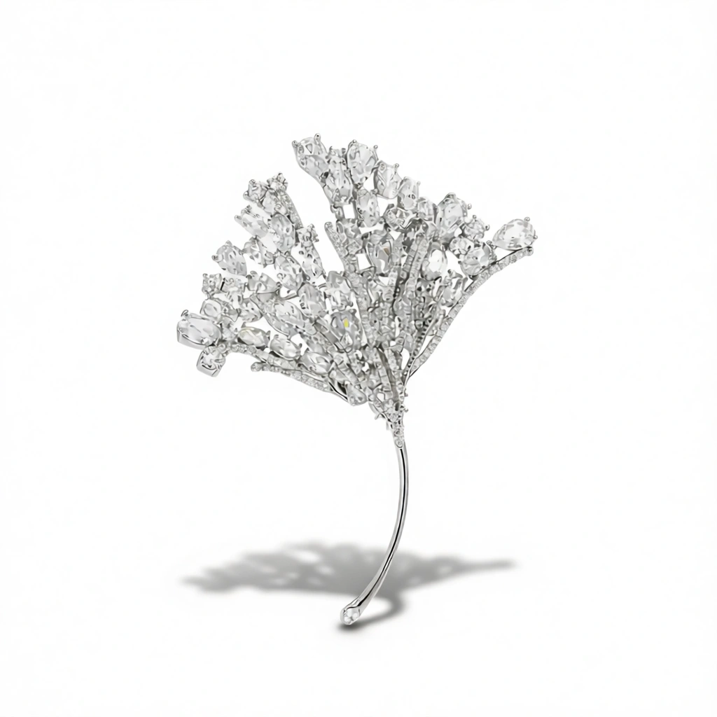 Leaf Brooch – Nature’s Elegant Accent White Background Leaf Brooch – Nature's Elegant Accent white background