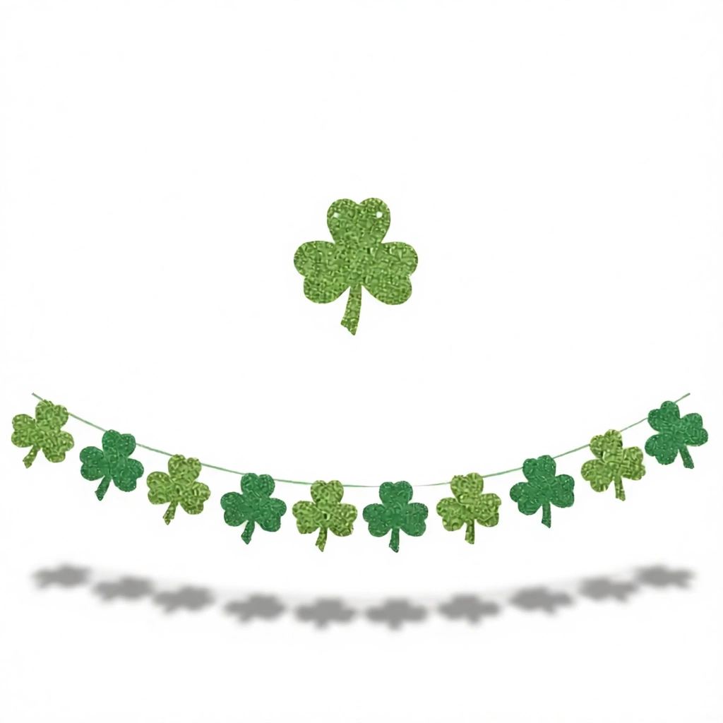 Shamrock Garland – Festive Irish Charm white background