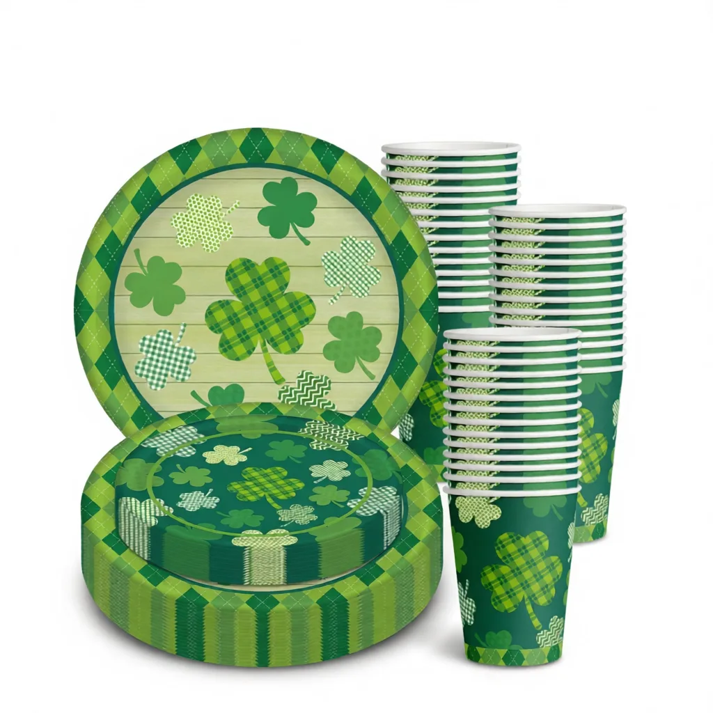 Irish Fest: Lucky 4-Piece Party Set White Background Irish Fest: Lucky 4-Piece Party Set white background