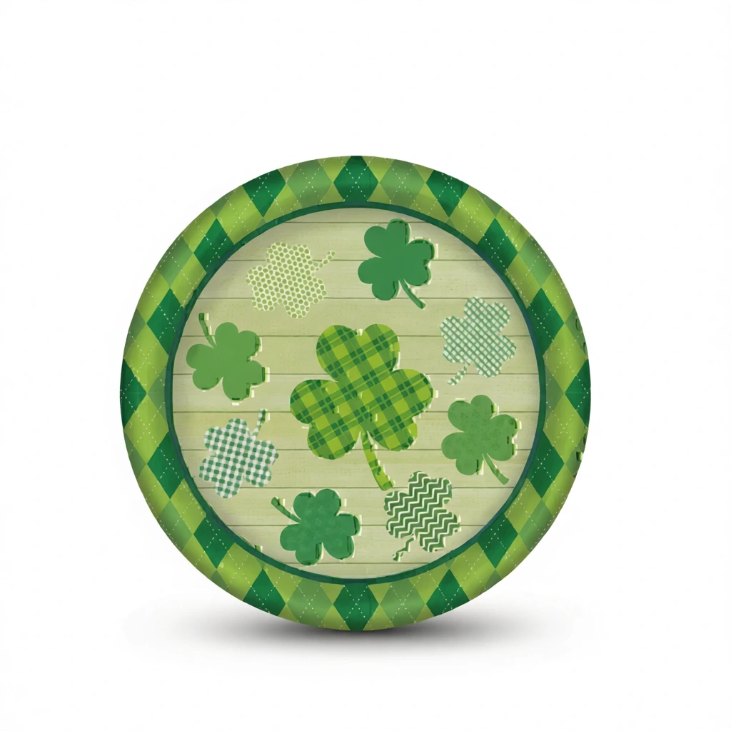 Shamrock Paper Plates – Festive St. Patrick’s White Background Shamrock Paper Plates – Festive St. Patrick's white background
