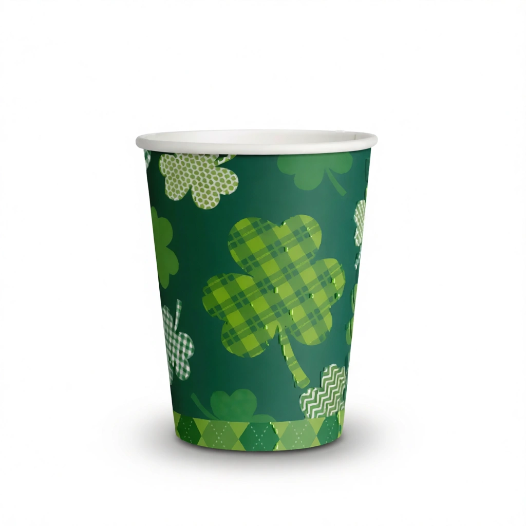 Lucky Irish Clover Cups – 10 Festive Party Supplies White Background Lucky Irish Clover Cups - 10 Festive Party Supplies white background