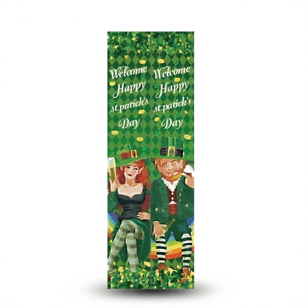 Shamrock Banners – Festive Irish Charm White Background Shamrock Banners – Festive Irish Charm white background