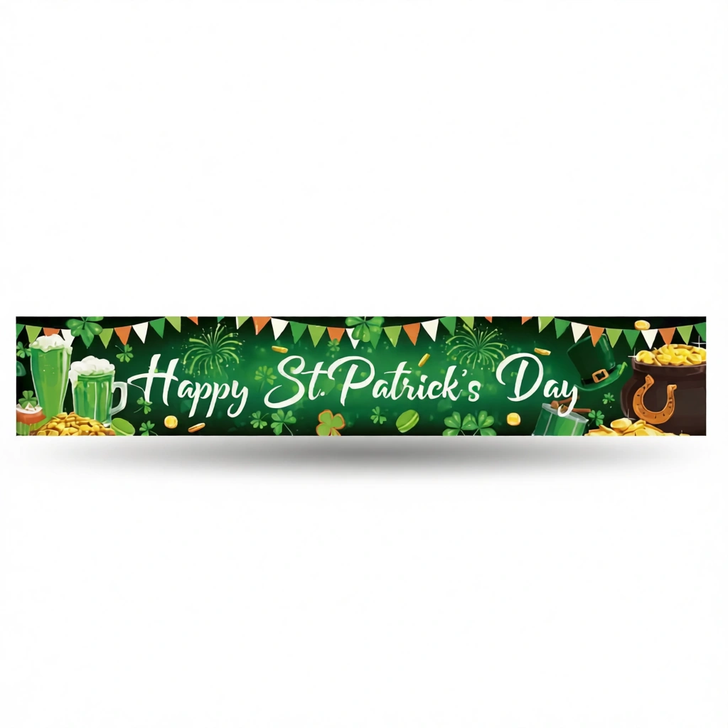 St Patrick’s Banner – Durable Outdoor Decor White Background St Patrick's Banner – Durable Outdoor Decor white background