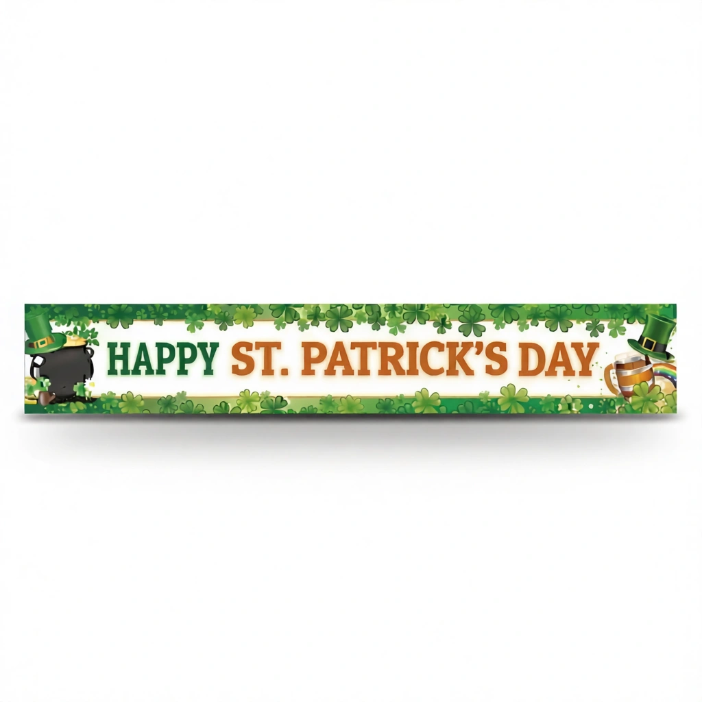 St Patrick’s Day Banner – Festive Irish Decor White Background St Patrick's Day Banner – Festive Irish Decor white background
