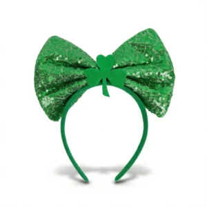 Sparkling Shamrock Headbands - 2 Lucky Irish Bows