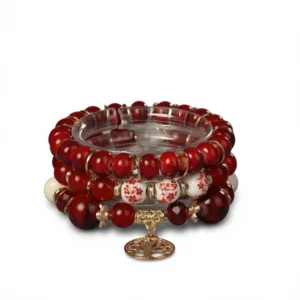 Bracelet: Passion Red Bohemian Tree - Fiery 4-Piece Set
