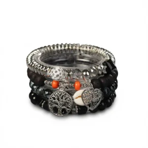 Black Charm Bracelets – Boho Chic Style white background
