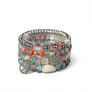Bracelet - Enchanting Love Tree Charm - 4 Piece Set white background