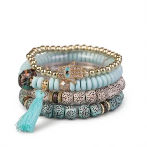 Ethnic Beaded Bracelets – Bohemian Charm, Layered Style