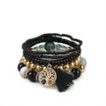 Bohemian Tassel Bracelet – Mystic Elegance Set white background