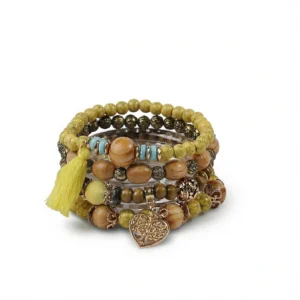 Boho Heart Bracelet – Cheerful Yellow Style