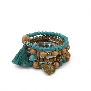 Wooden Bead Bracelets – Bohemian Love Charms