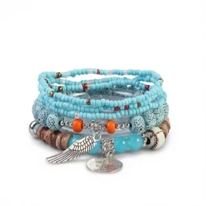 Bohemian Bracelet Set – Artistic Dark Blue