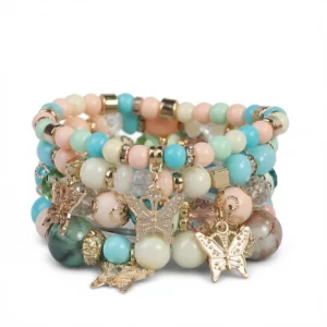 Pastel Butterfly Bracelets – Dreamy Charm Adorned