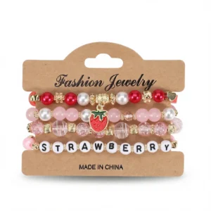 Strawberry Bead Bracelet – Sweet Fruity Layers