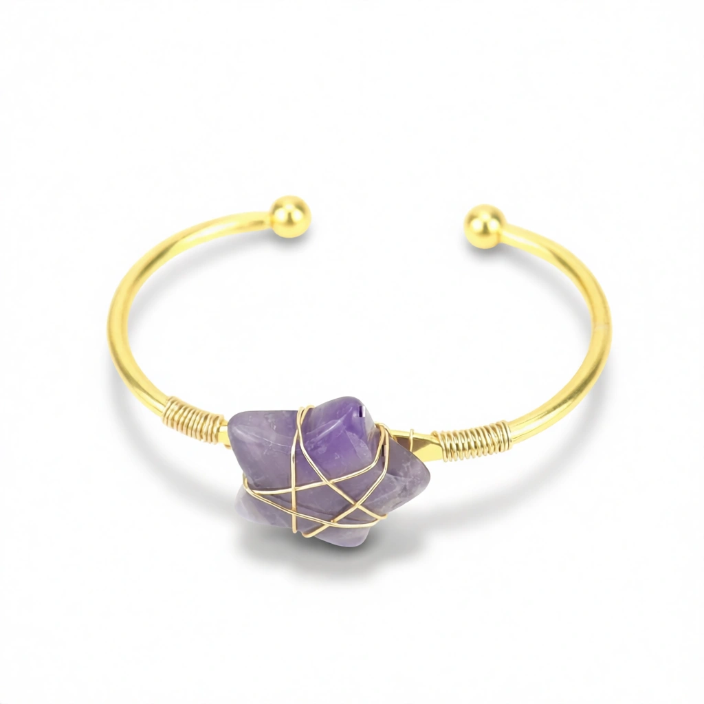 Amethyst Bracelet – Elegant Purple Calm white background