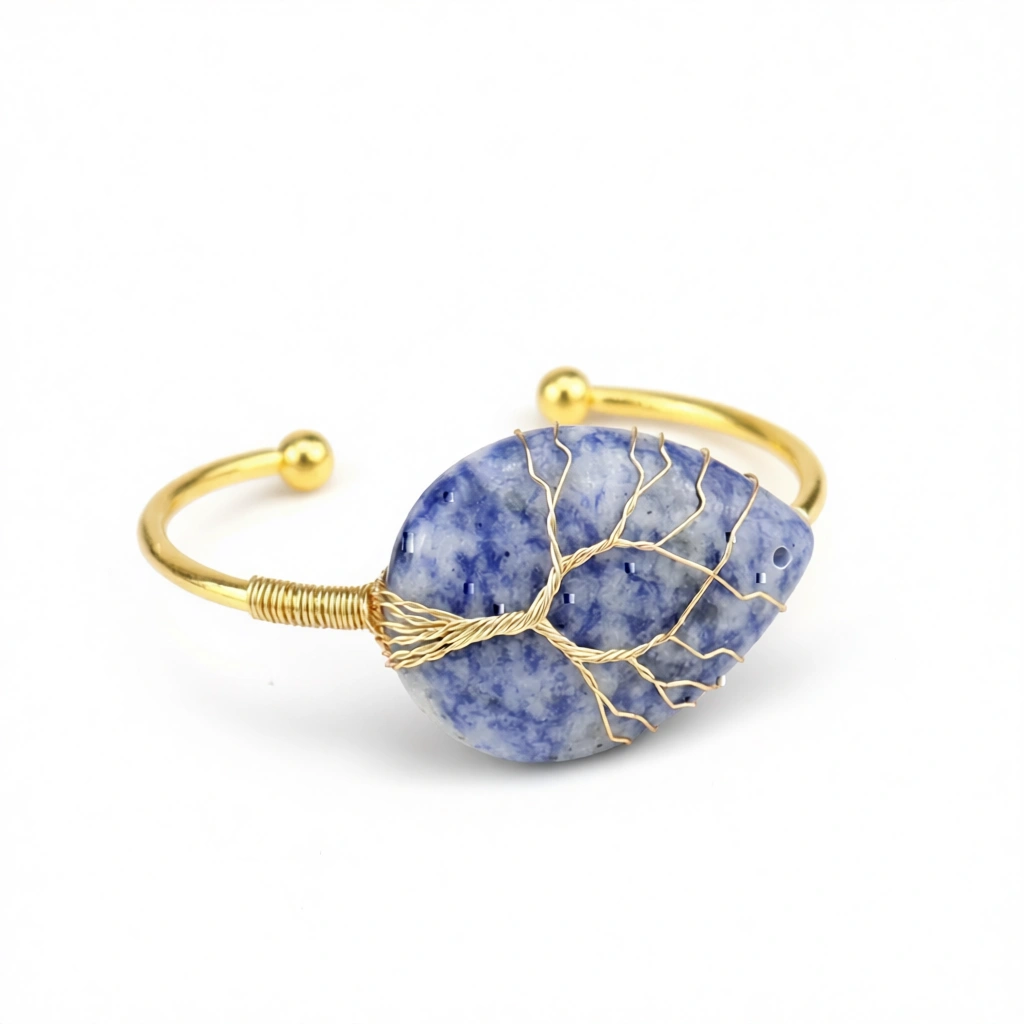 Blue Lace Agate Bracelet – Serene Calm, Artisan Beauty White Background Blue Lace Agate Bracelet – Serene Calm, Artisan Beauty white background