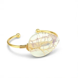 Natural Crystal Bracelet – Ethereal Iridescent Glow white background