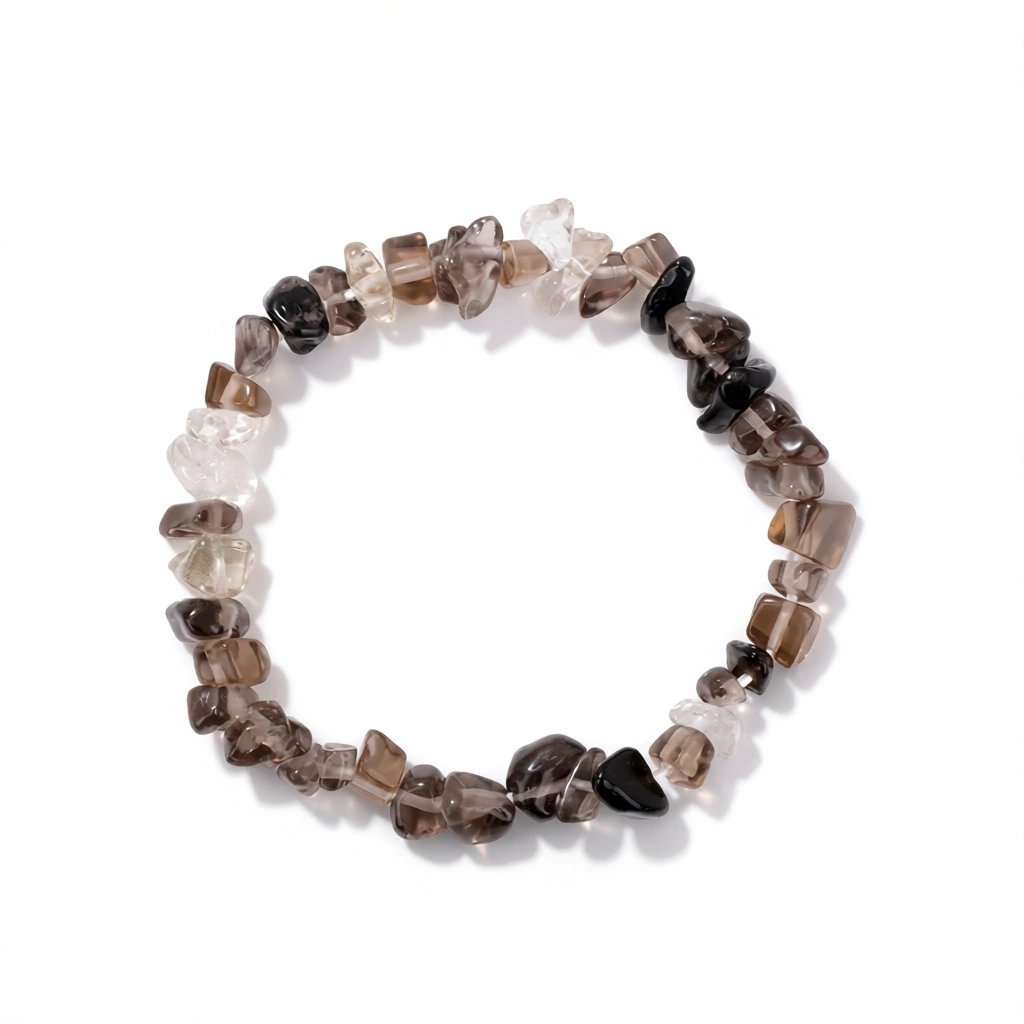 Smoky Quartz Bracelet – Grounding Earthy Elegance White Background Smoky Quartz Bracelet – Grounding Earthy Elegance white background
