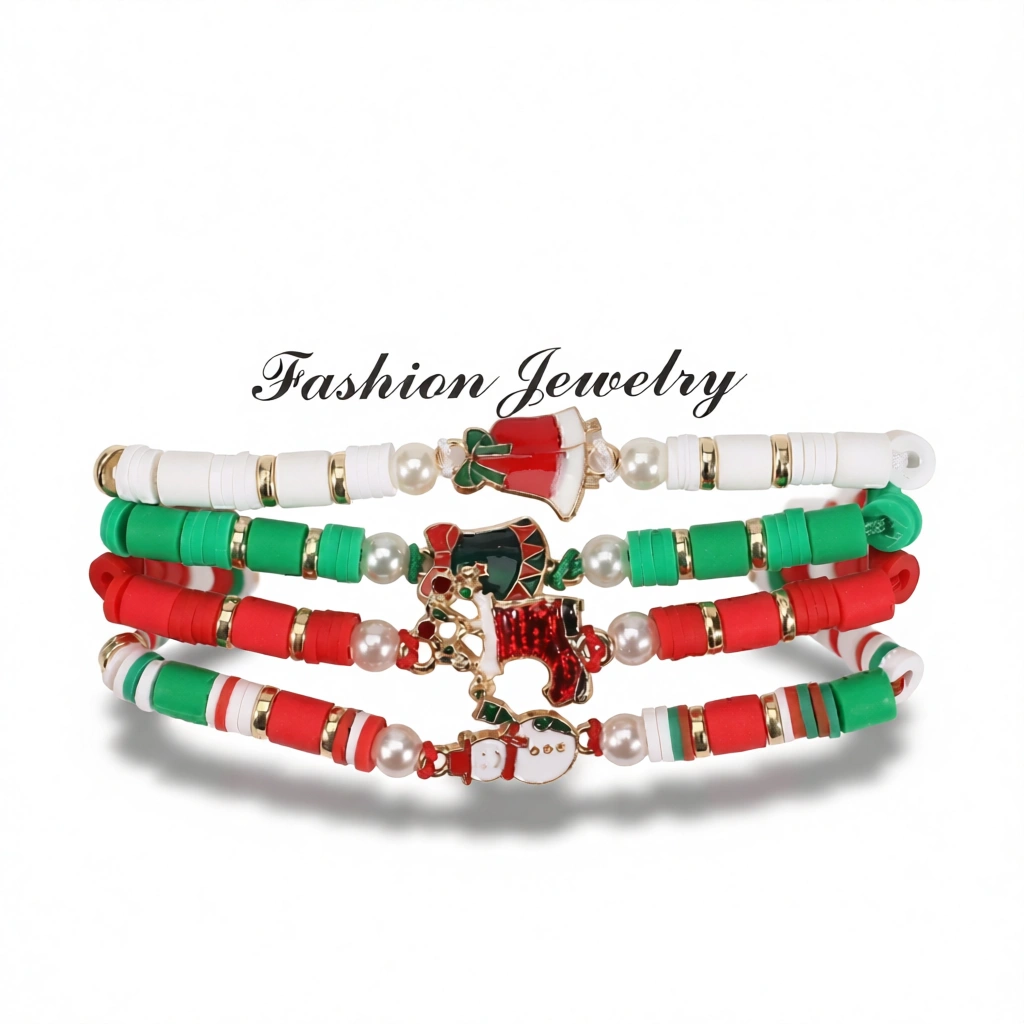 Snowflake Charm Bracelets – Festive Winter Style white background