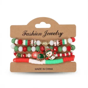Crystal Charm Bracelets Festive Sparkle White Background